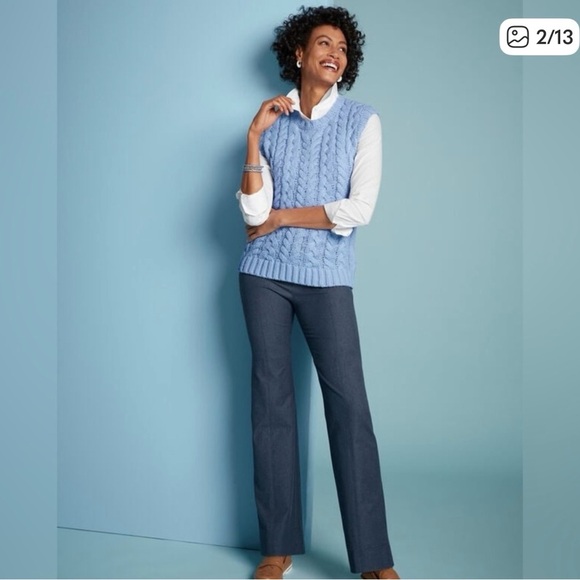 Talbots Sweater Vest Womens Size Medium Light Blue Academia Preppy Casual NWT - Picture 4 of 10